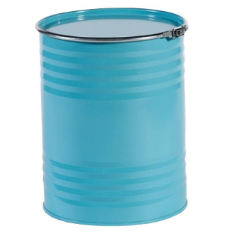 Imagen de Bidón metálico con ballesta azul