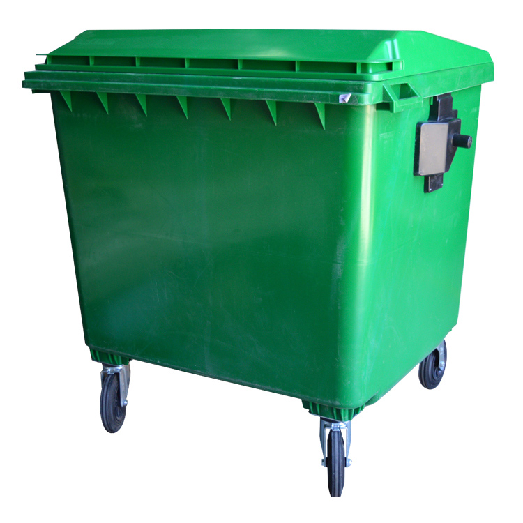 Contenedor Basura en PEHD Verde 4 Ruedas 1100 litros 