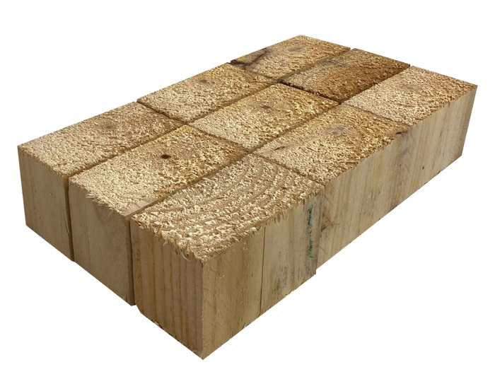 Pack de 9 Tacos de Madera Natural de Palets 14 x 7,5 x 9 cm