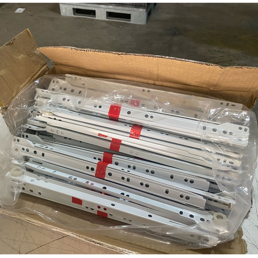 Caja 25 u.d de Guías metálicas para cajón de 35 cm blanco 