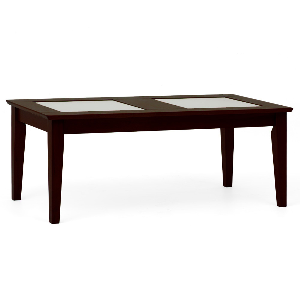Mesa de Centro Estilo Contemporáneo en Maderas Naturales Wengué Oscuro 120 x 60 x 46 cm