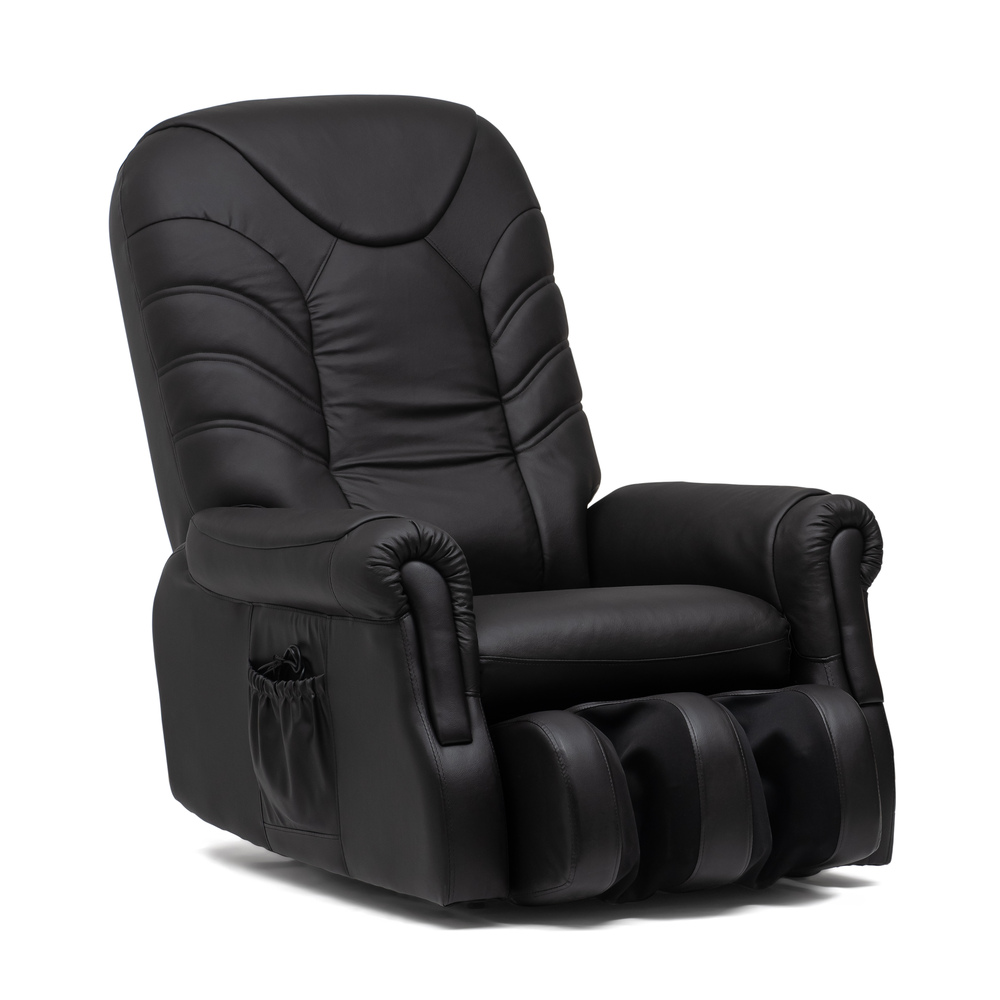 Sillón Masaje Comfort Polipiel Marrón con Sistema de Vibración Relax, Reclinable 