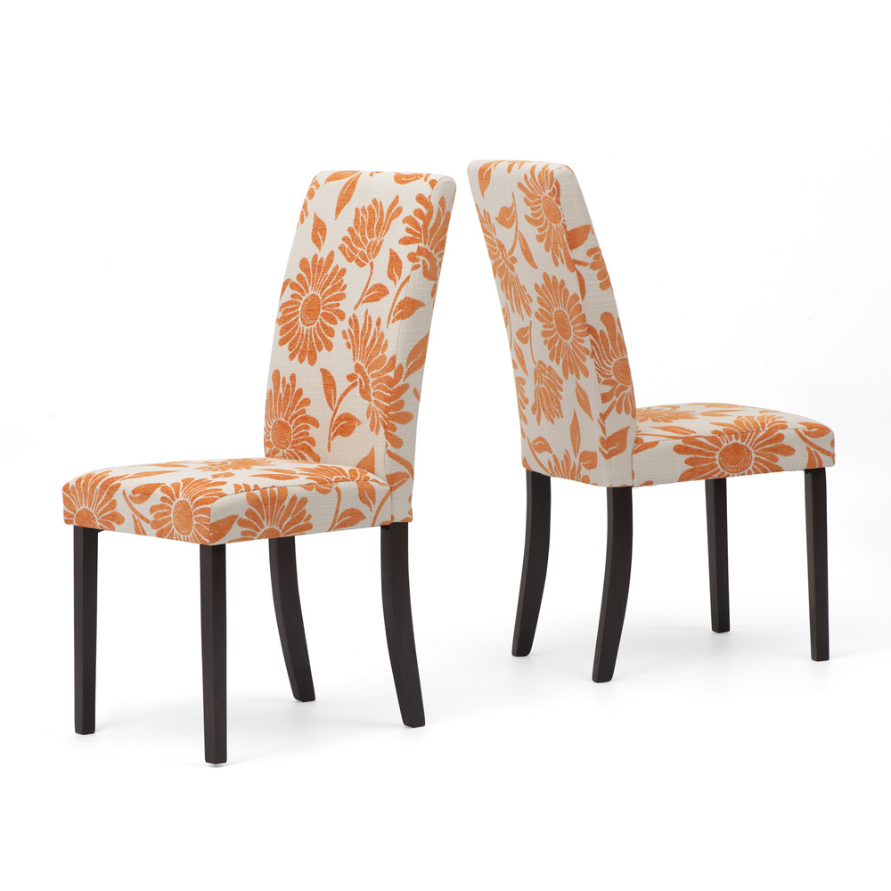 Pack de 2 Sillas Dianna Naranja Patas en Madera Maciza Wengué