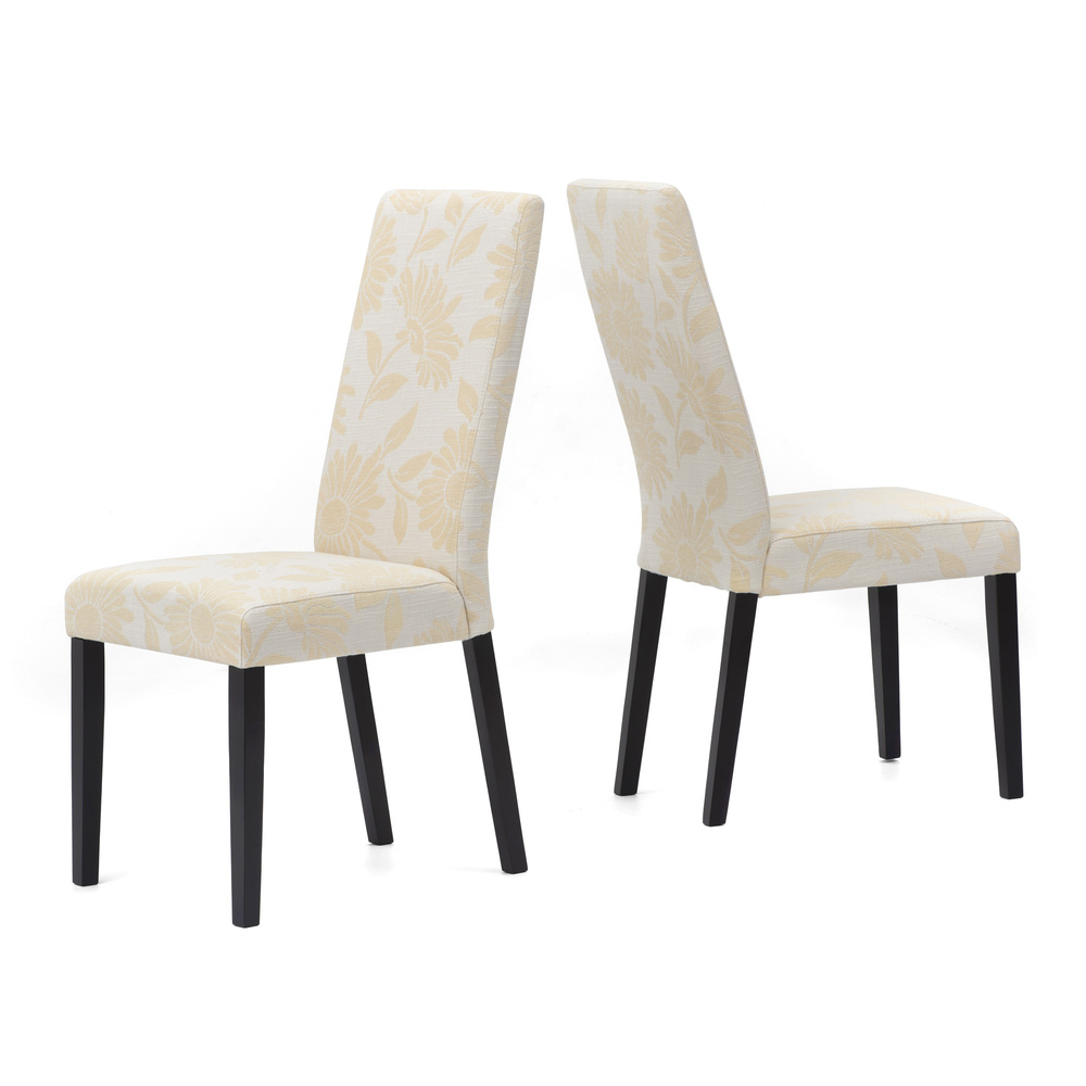 Pack de 2 Sillas Sun Flower Beige Patas en Madera Maciza Wengué 
