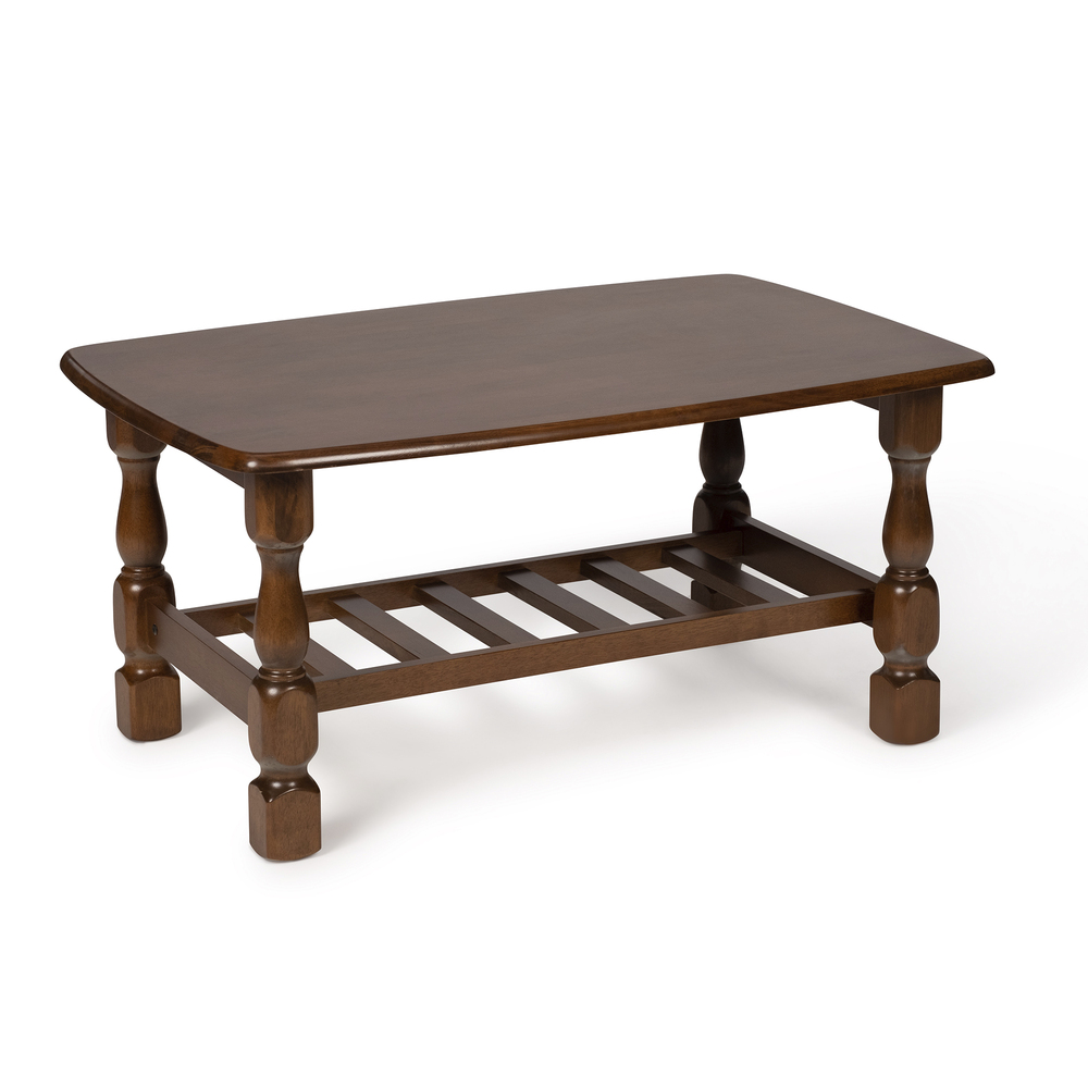 Mesa de Centro Rustica en Madera Maciza Acabado Cerezo Oscuro 91 x 60 x 44 cm