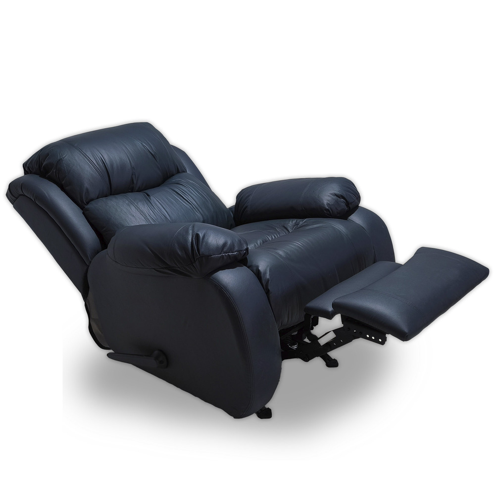 Sillón Relax de Masaje Reclinable con Función Balancín Polipiel Azul Marino