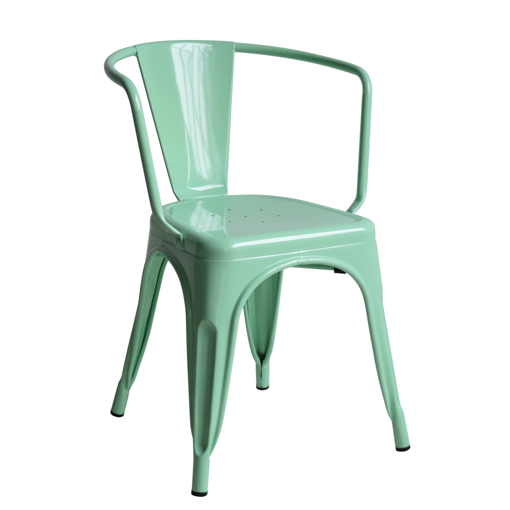 Silla Tudix Industrial Vintage con Brazos Verde Menta